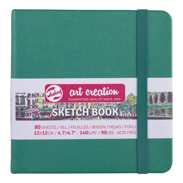 Talens Art Creation Sketch Book Eskiz Defteri 80 Yaprak 140 G 12X12 Cm Orman Yeşili - Görsel 2