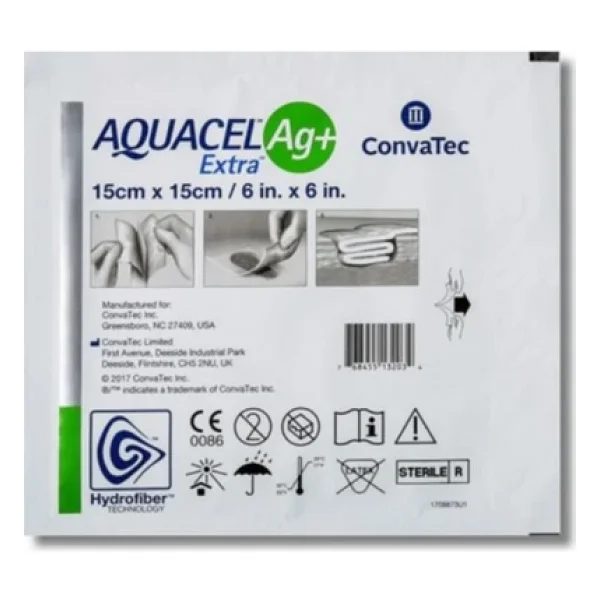 AQUACEL Ag 15x15 Cm Gümüşlü Hidrofiber Yara Örtüsü 1 ADET - Görsel 2