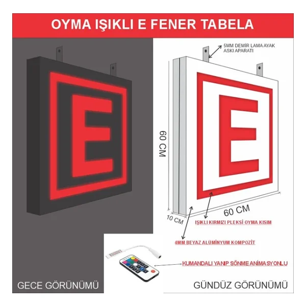 Oyma Işıklı Eczane E Tabela - Görsel 2
