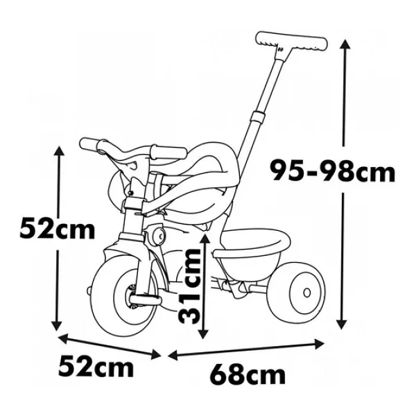 Smoby Be Move Comfort 3'ü 1 Arada Pembe Bebek Bisikleti - Görsel 9