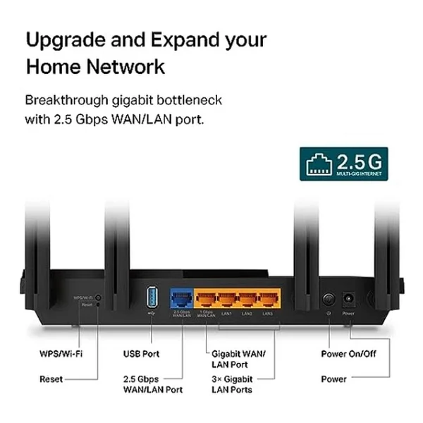 TP-Link Archer AX55 Pro AX3000 5 Port 3000 Mbps Router - Görsel 3