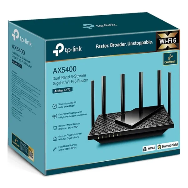 TP-Link Archer AX72 Pro 4 Port 5400 Mbps Router - Görsel 4