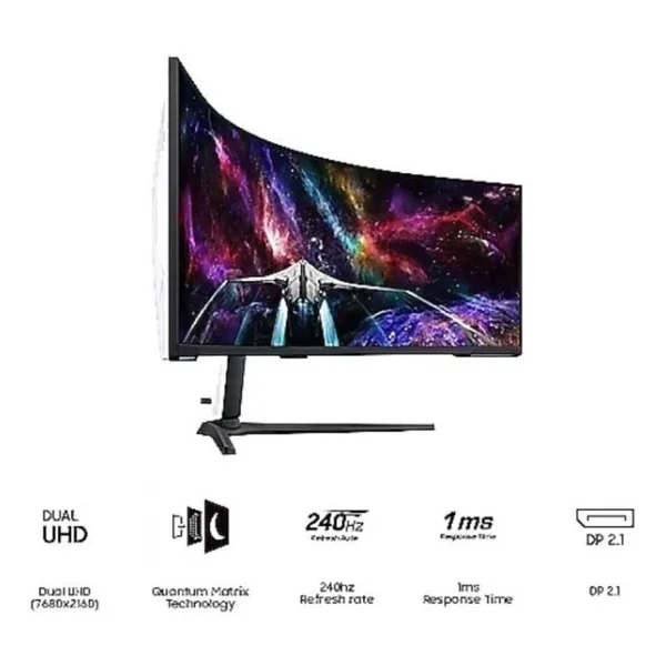 Samsung Odyssey Neo G9 G95NC LS57CG952NMXUE 57" 1 ms Dual 4K Curved 240 Hz Oyuncu Monitörü - Görsel 4