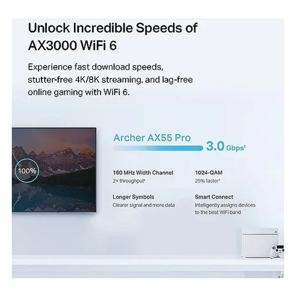 TP-Link Archer AX55 Pro AX3000 5 Port 3000 Mbps Router - Görsel 4