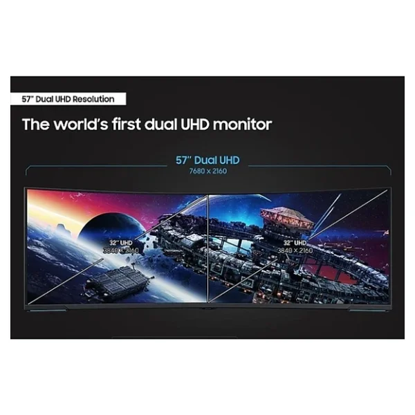 Samsung Odyssey Neo G9 G95NC LS57CG952NMXUE 57" 1 ms Dual 4K Curved 240 Hz Oyuncu Monitörü - Görsel 6