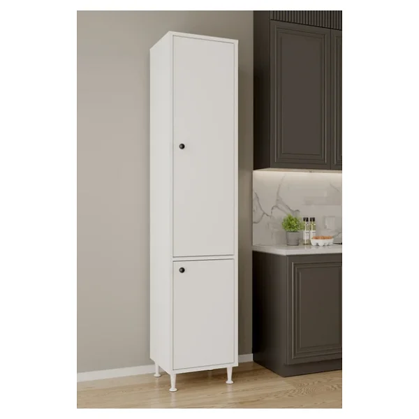Aeka AE-2028 Soft 2 Kapaklı Çok Amaçlı Dolap 40X180 cm Raflı Dar Yüksek Boy Banyo Çok Bölmeli Depolama Dolabı - Görsel 2