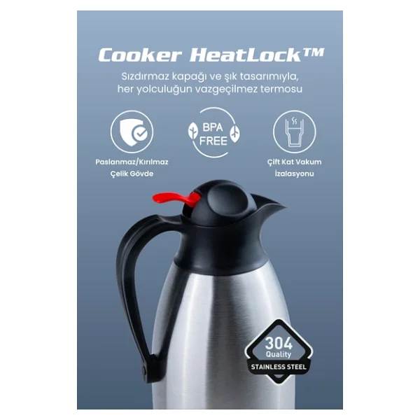 Cooker CKR-2116 3 lt Çelik Termos - Görsel 7