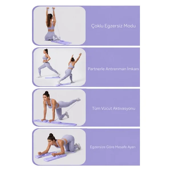Dynamic Pilates Aleti Katlanabilir Kaydırmalı Egzersiz Sistemi Portable Pilates Reformer - Görsel 3