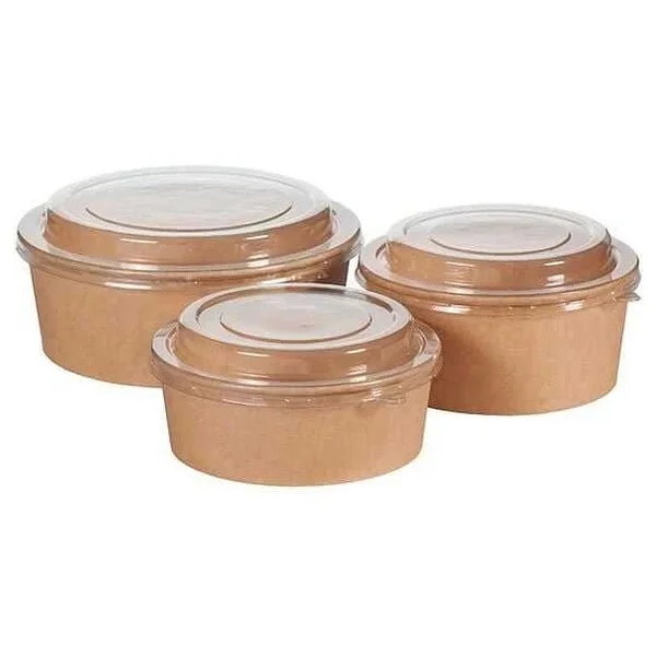 ŞEYLİŞEYLER Şeylişeyler - Kraft Salata Kabı 750 gr / 750 cc 100 Adet - Şeffaf Kapaklı Sızdırmaz Paket Servis Kasesi (Kapak Dahil Set) - Görsel 6