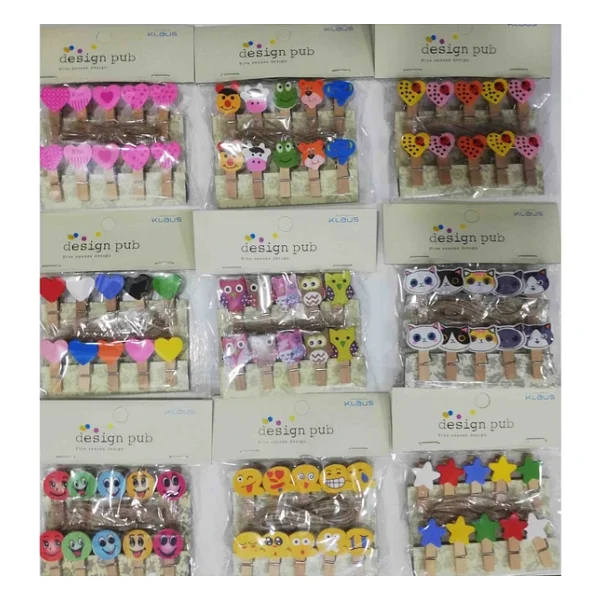 10'lu Şekilli Ahşap Mandallar 3.5cm (10'lu Set-10 Paket) - Görsel 5