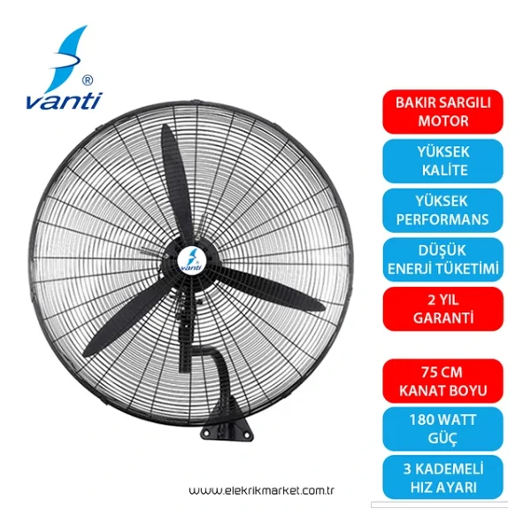 Vanti KCF292KD Uzkatan Kumandalı Sanayi Tipi Duvar Vantilatör - Görsel 6