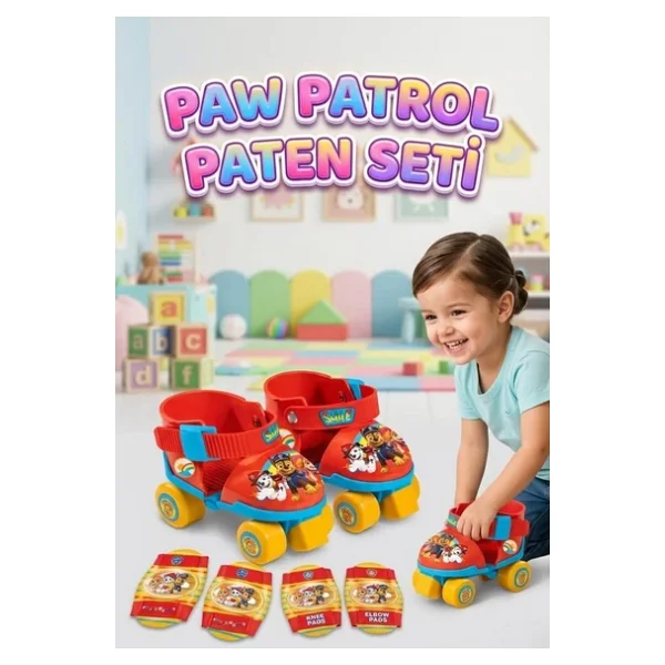 Paw Patrol Paten Seti - Ayarlanabilir 4 Tekerlekli Paten Ve Koruyucu Ekipman 22-29 Numara - Görsel 2