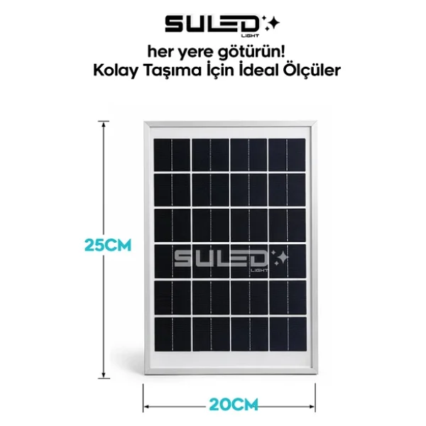 SULED 8W Güneş Enerjili Solar USB Şarj Paneli 6V USB Çıkışlı 2A Telefon Tablet ve USB Ürün Şarj Ünitesi - Görsel 3