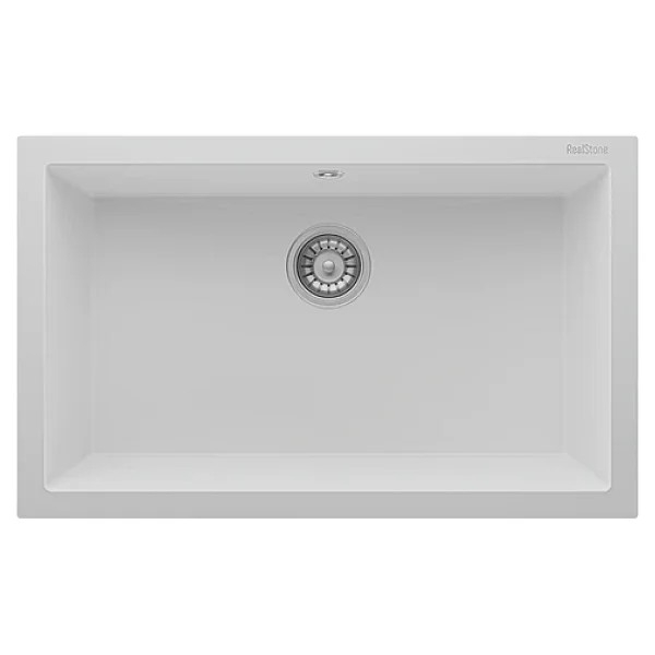 RealStone Didyma K003 77 Tek Gözlü Beyaz Granit Eviye - Görsel 7
