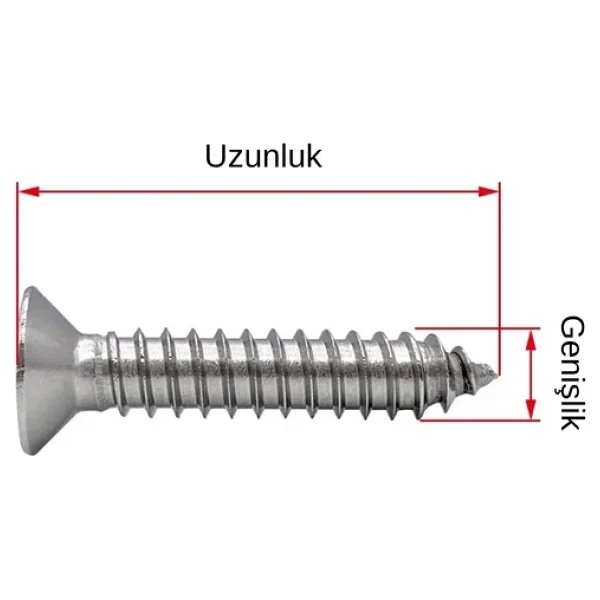 6.3X16mm Yhb Sac Vidası - Dın7982 10 Adet - Görsel 4