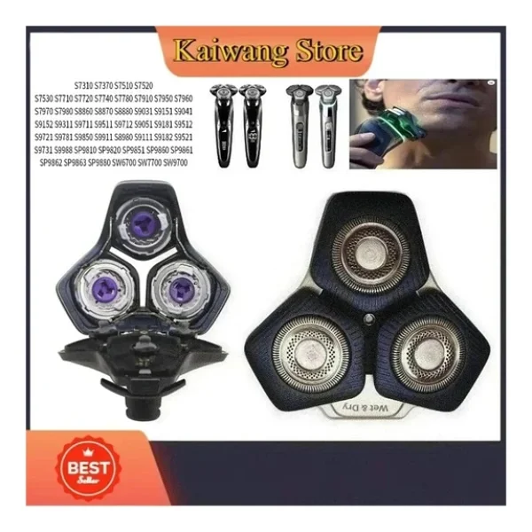 Sh91 Yedek Bıçaklar Uygun, Philips İle Uyumlu, Seri 9000 Tıraş Bıçağı Başlığı, Petek İle Uyumlu, Tıraş Bıçağı S9031 S9041 S9151 S9 - Görsel 5
