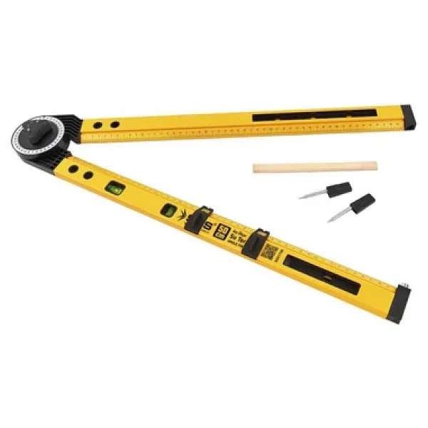 Sgs1708 Alüminyum Gövdeli Gönye Açı Ölçer Su Terazisi 50 Cm - Görsel 4