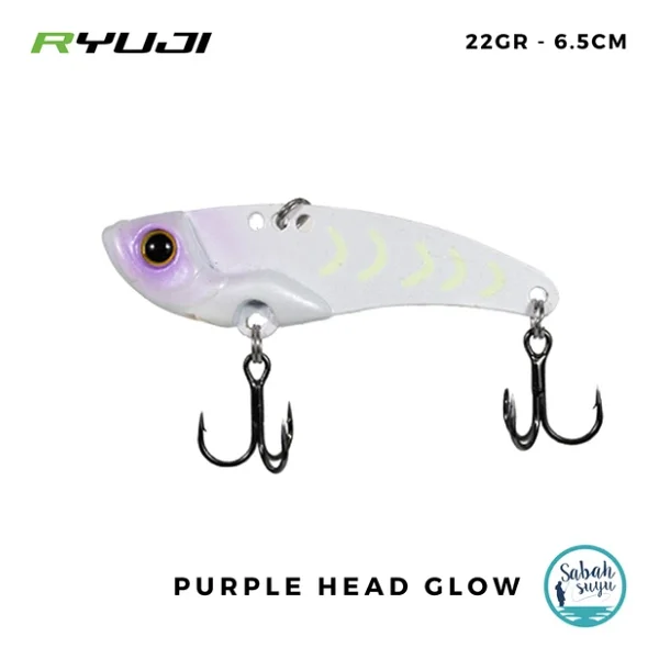 Ryuji Mirror Vıb Vibrasyon Jig 6.5cm 22GR Purple Head Glow - Görsel 3