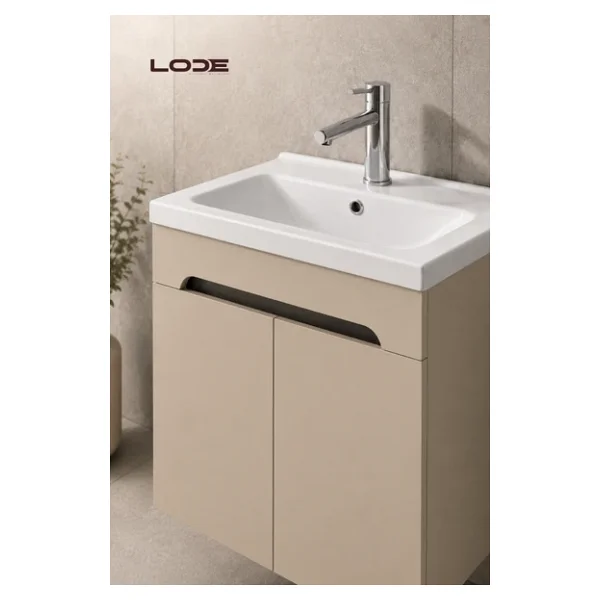 Lode Bath Irma 70 Cm Lavabolu Alt Banyo Dolabı, Kapaklı Banyo Alt Dolabı,Seramik Lavabo Dahil - Görsel 4
