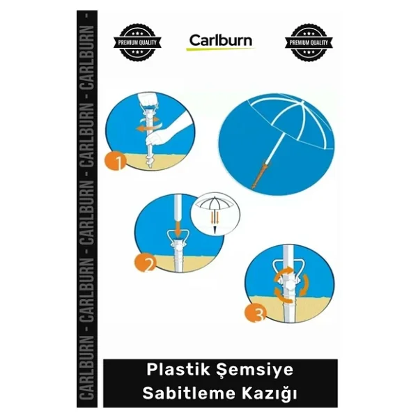 #Kazık Spiral Uçlu Kum Toprak Zemin Tutucu Sağlam Ayarlı Aparat Plastik Şemsiye Sabitleme Kazığı - Görsel 3