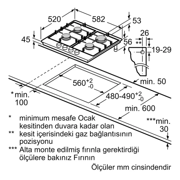Bosch PCP6A5B90 Inox Ankastre Ocak - Görsel 9