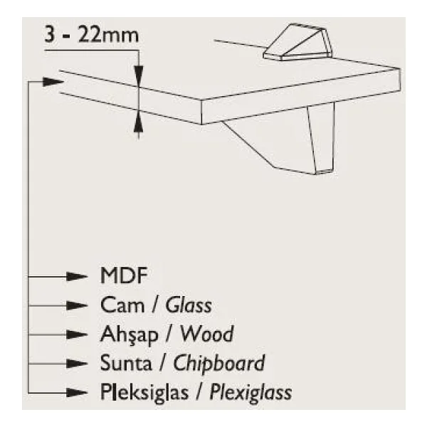 Raf Tutucu 3-22Mm (2 Adet) - Görsel 3