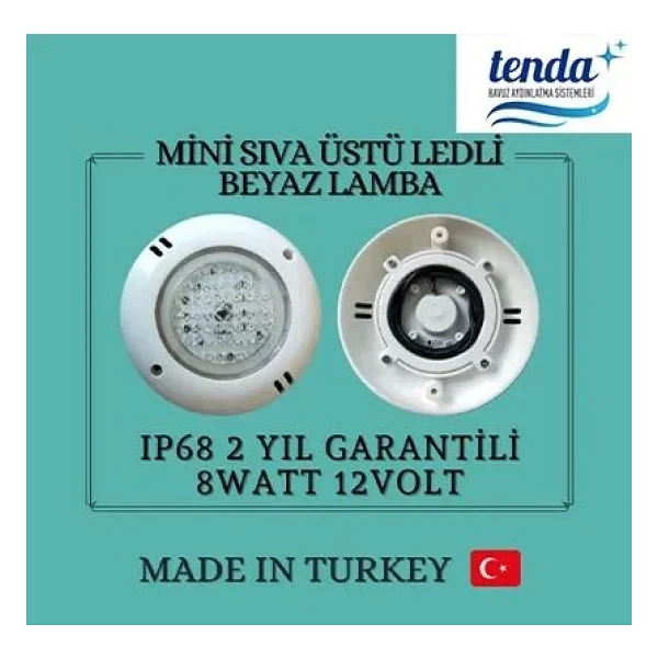 Tenda 8 Watt Smd Led Beyaz Mini Sıva Üstü Havuz Lambası. - Görsel 6