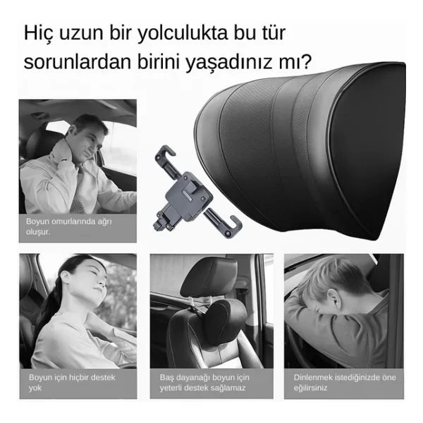 Polham Ayarlanabilir Ergonomik Boyun Ve Baş Desteği Yastık / Konforlu Sürüş, Maksimum Destek, Universal - Görsel 6