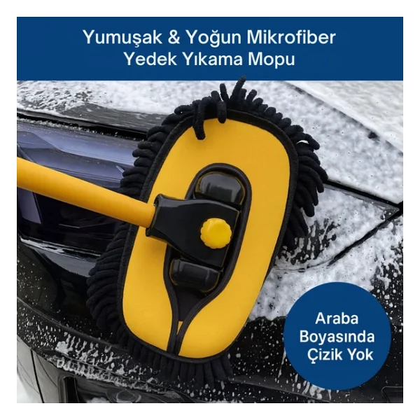 Polham Ve Ls-426 Uyumlu Yedek Araç Yıkama Mopu, Oto Temizleme Fırçası Yedek Mop, Çizmez, Süper Emici, Kolay Tak-çıkar - Görsel 6