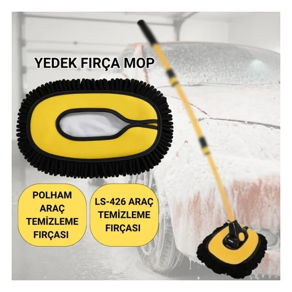 Polham Ve Ls-426 Uyumlu Yedek Araç Yıkama Mopu, Oto Temizleme Fırçası Yedek Mop, Çizmez, Süper Emici, Kolay Tak-çıkar - Görsel 8