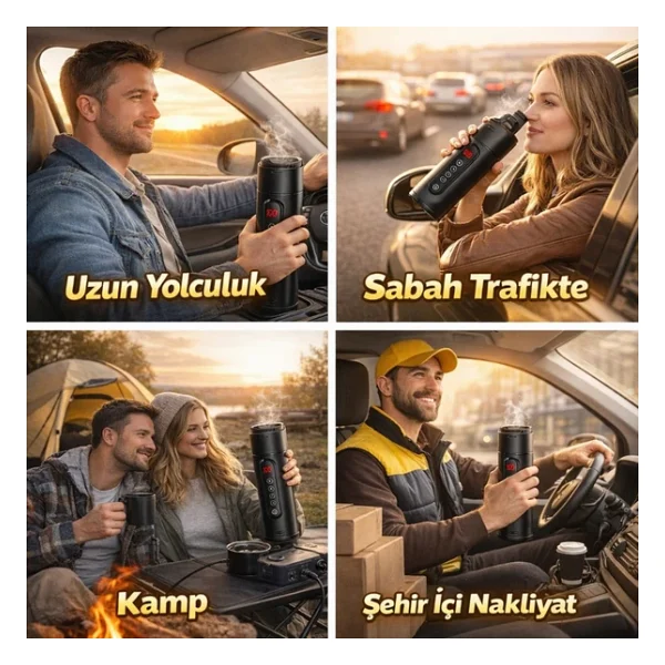 Polham Araç İçi Su Isıtıcı 470 ML - Dijital Sıcaklık Göstergeli Taşınabilir Termos 12V Çakmaklık U - Görsel 2