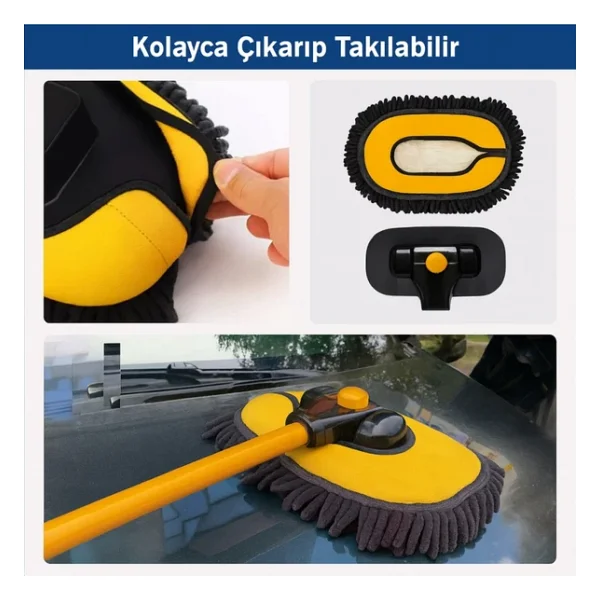 Polham Ve Ls-426 Uyumlu Yedek Araç Yıkama Mopu, Oto Temizleme Fırçası Yedek Mop, Çizmez, Süper Emici, Kolay Tak-çıkar - Görsel 10