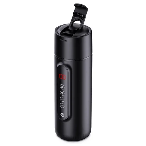 Polham Araç İçi Su Isıtıcı 470 ML - Dijital Sıcaklık Göstergeli Taşınabilir Termos 12V Çakmaklık U - Görsel 6