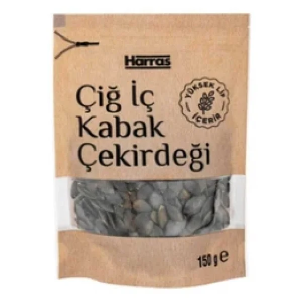 Harras Çiğ İç Kabak Çekirdeği 4'Lü Yüksek Lifli Sağlıklı Atıştırmalık 4 X 150 Gr - Görsel 2