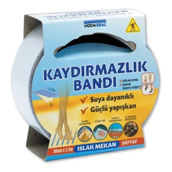 Vodaseal Iç Mekan Kaydırmazlık Bandı Şeffaf - 36 Mm X 2.5 Mt. - Görsel 2