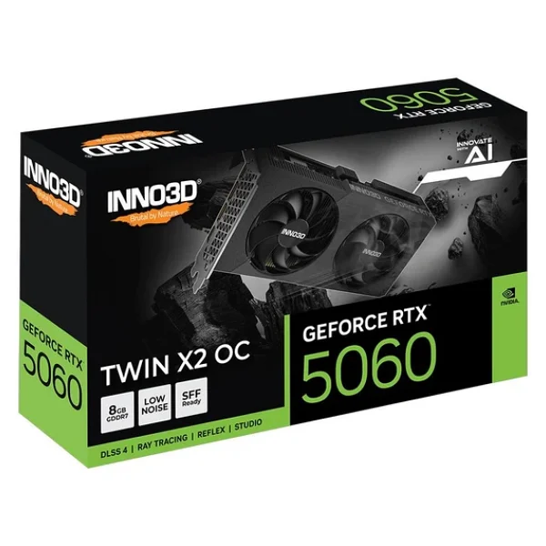 Inno3D RTX 5060 Twin X2 OC V2 N50602-08D7X-195071N 128 Bit GDDR7 8 GB Ekran Kartı - Görsel 2