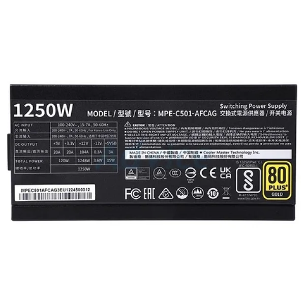 Cooler Master MWE GOLD 1050 V2 MPE-C501-AFCAG-EU 1250 W Power Supply - Görsel 2