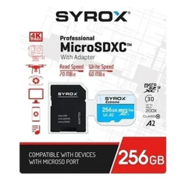 Syrox MC256 Class 10 256 GB Micro SD Kart - Görsel 3