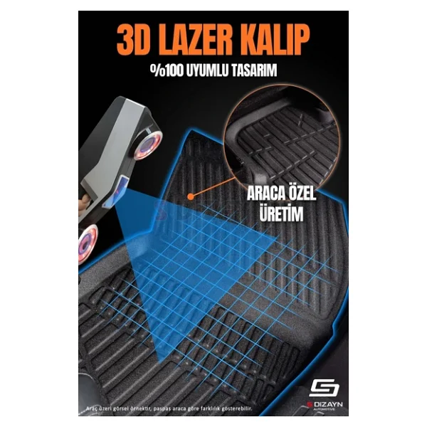 S-Dizayn VW Taigo 3D Pro Havuzlu Paspas ve Alt Bagaj Havuzu Seti (2'li SET) 2020 Üzeri A+ Kalite - Görsel 4