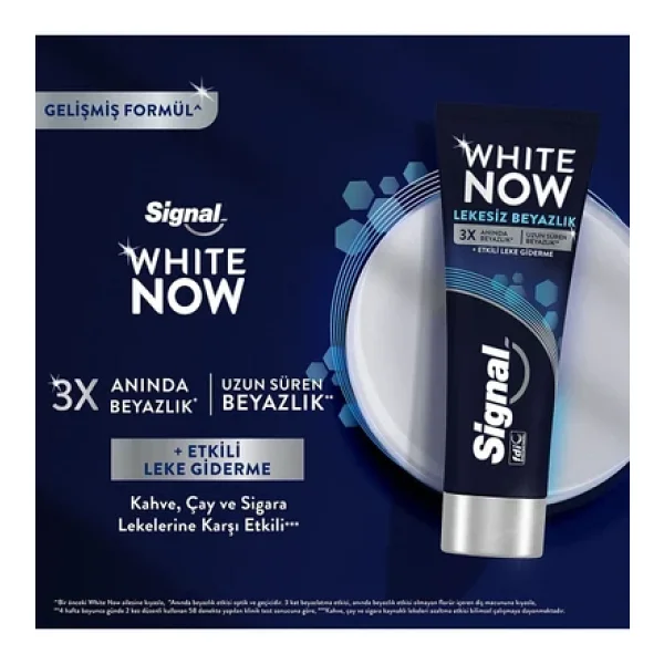 Signal White Now Lekesiz Beyazlık 75 ml Florürlü Diş Macunu - Görsel 4