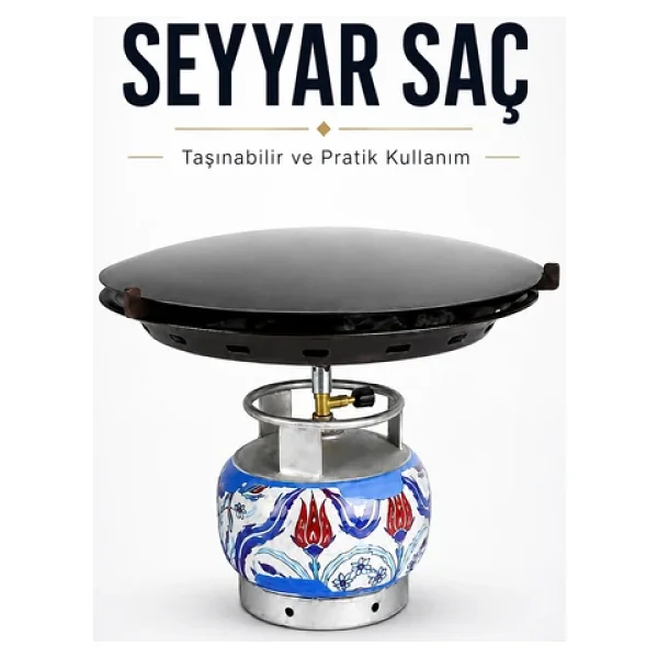 Gülsan Çift Fonksiyonlu Kavurma Sacı Gözleme Sacı 45 Cm Seyyar sac - Görsel 7