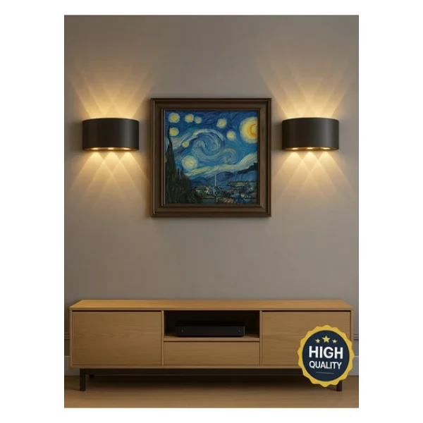 Bs Light Schuar 8011 Haiti Aplik 3+3 Dekoratif Çift Yönlü Aplik 10w 3200k Sarı (Elektrikli)(Pil ile Çalışmaz) - Görsel 7