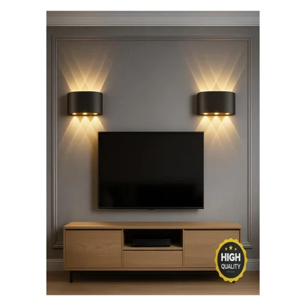Bs Light Schuar 8011 Haiti Aplik 3+3 Dekoratif Çift Yönlü Aplik 10w 3200k Sarı (Elektrikli)(Pil ile Çalışmaz) - Görsel 6