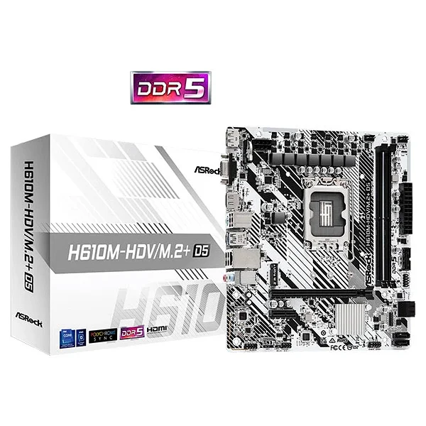 Asrock H610M HDV/M.2+D5 Intel LGA1700 DDR5 Micro ATX Anakart - Görsel 3