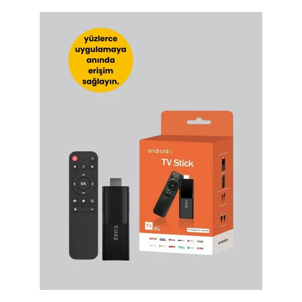 Android Tv Stick 4K Ultra Hd Görüntü Destekli - Görsel 2