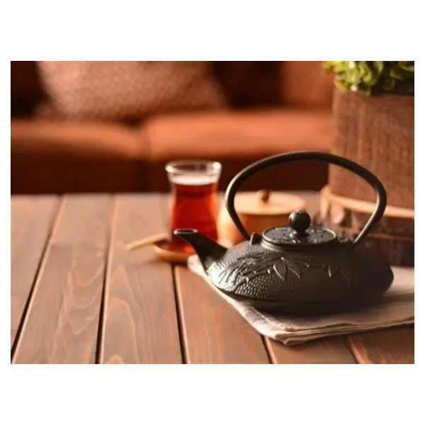 Taşev Tamate Döküm 720 ml Siyah Demlik - Görsel 6