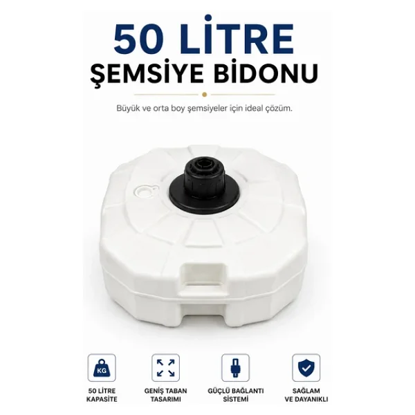 50 Lt. Şemsiye Bidonu Beyaz - Görsel 2