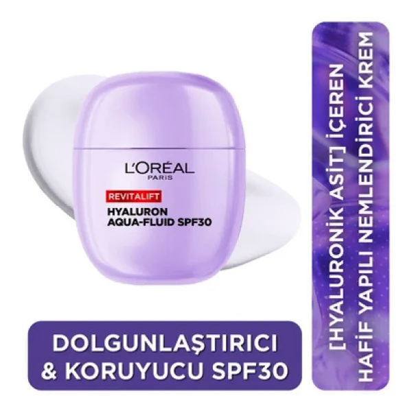 L'Oreal Paris Revitalift Hyaluron Aqua Fluid SPF 30 Dolgunlaştırıcı 40 ml Nemlendirici Krem - Görsel 2