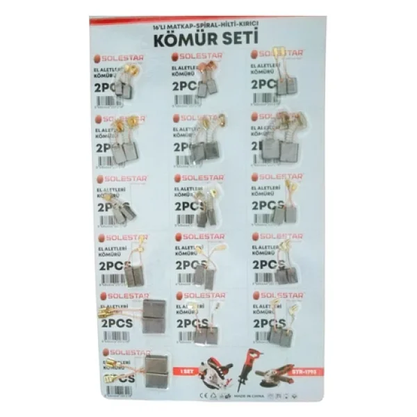 BRATİ HAND TOOLS 16 Parça Matkap Spiral Kırıcı El Aletleri Kömürü Makine Kömür Seti - Görsel 2