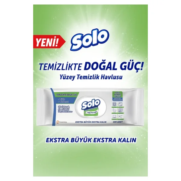 Solo Okaliptus & Çam Esintisi Yüzey Temizlik Havlusu 100 Yaprak 3'lü - Görsel 9